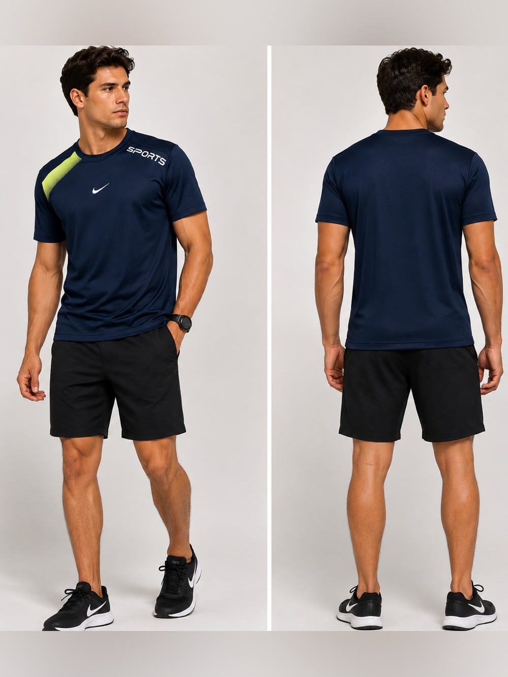Nike Navy Dri-FIT Athletic Training Shirt Men’s Size L Sports Performance Tee